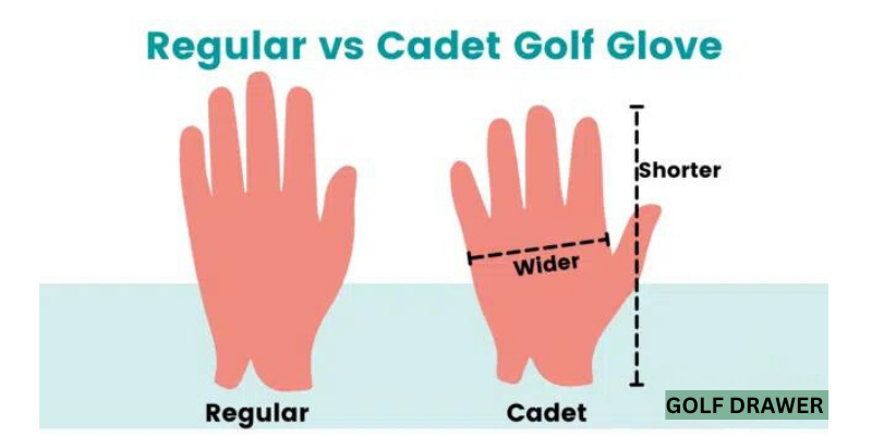 Cadet-size golf glove vs regular golf glove